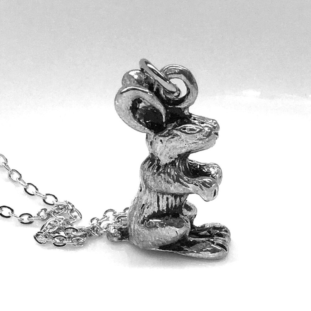 Miniature 3D Bunny Rabbit Charm Necklace